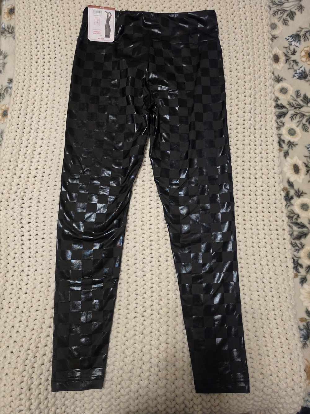 No Boundaries Black High-Rise Checkerboard Leggings